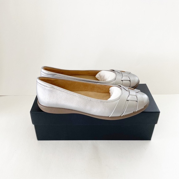 BNIB Naturalizer Fabiola Leather Round Toe Flats Silver Frost 7.5 - Picture 14 of 14
